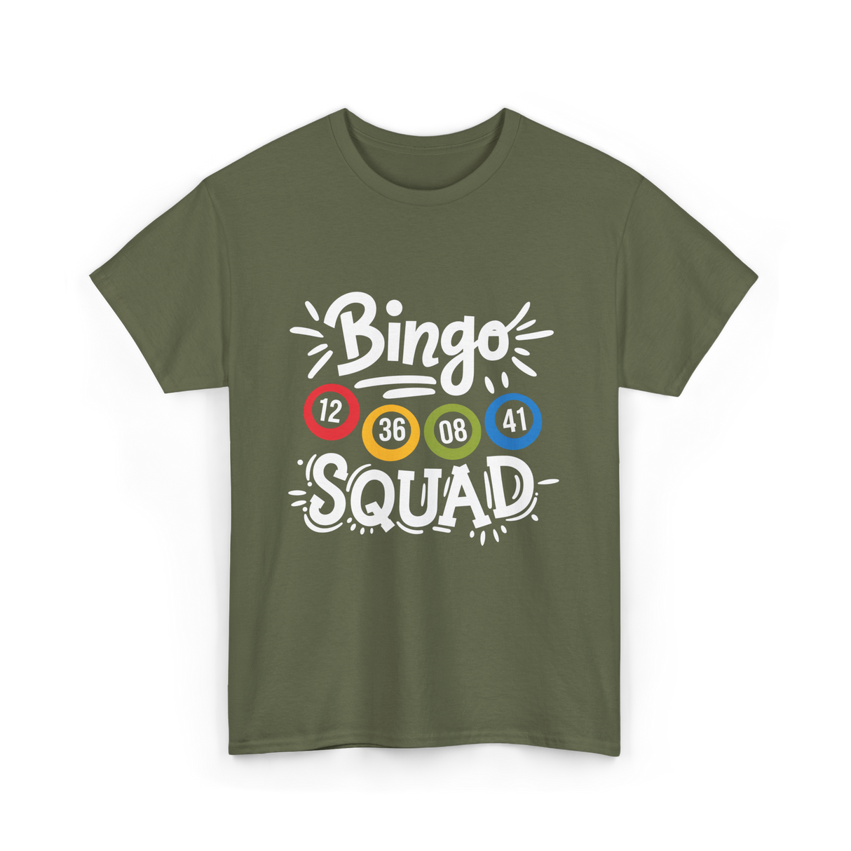 Bingo Squad Bingo Game T-Shirt - Military Green