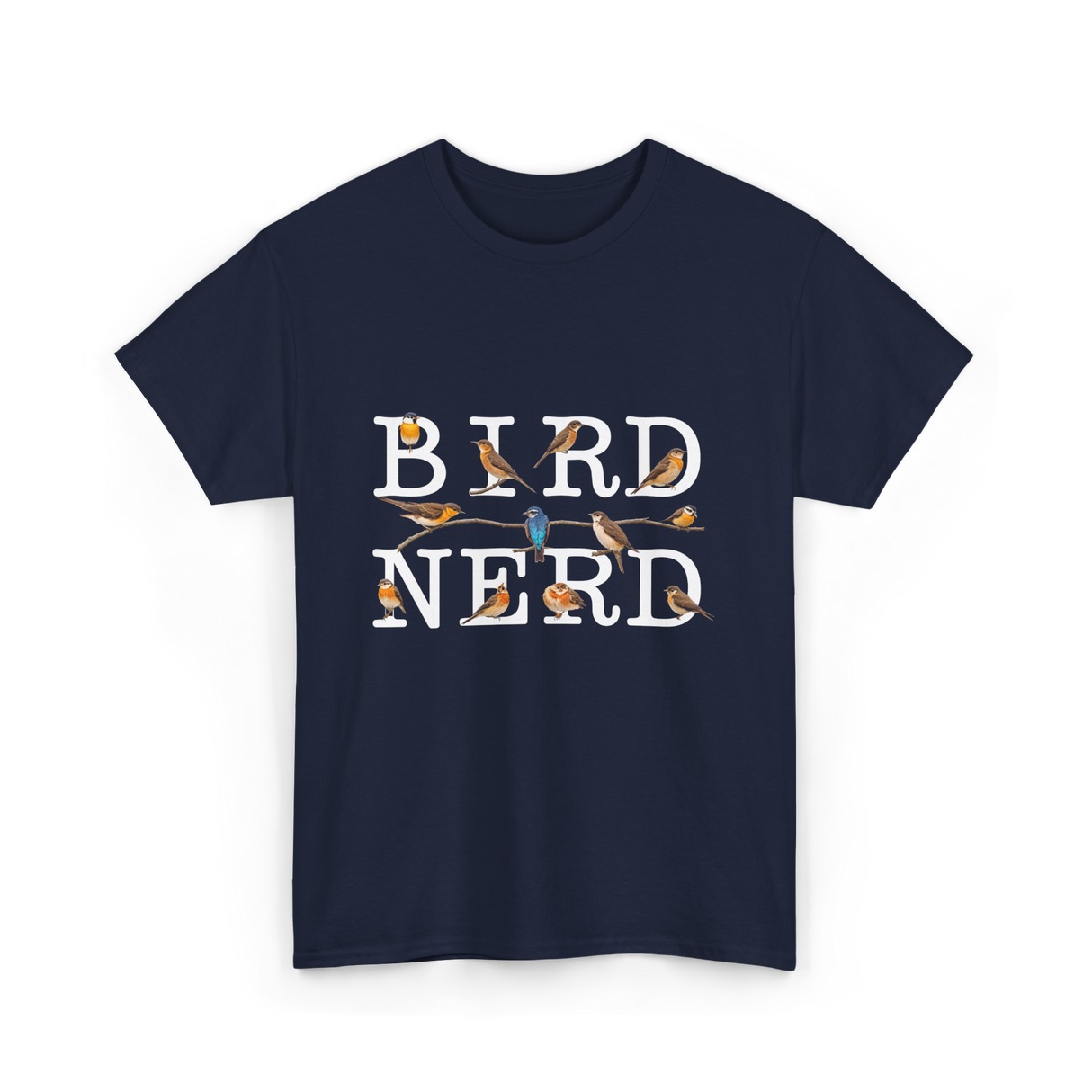 Bird Nerd Birdwatching T-Shirt - Navy