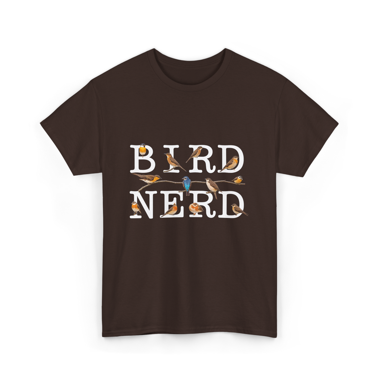 Bird Nerd Birdwatching T-Shirt - Dark Chocolate
