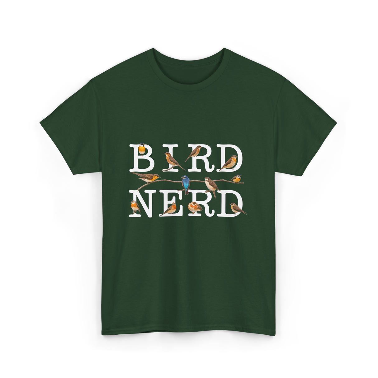 Bird Nerd Birdwatching T-Shirt - Forest Green
