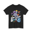 Birthday Boy 8 Space Explorer T-Shirt - Black