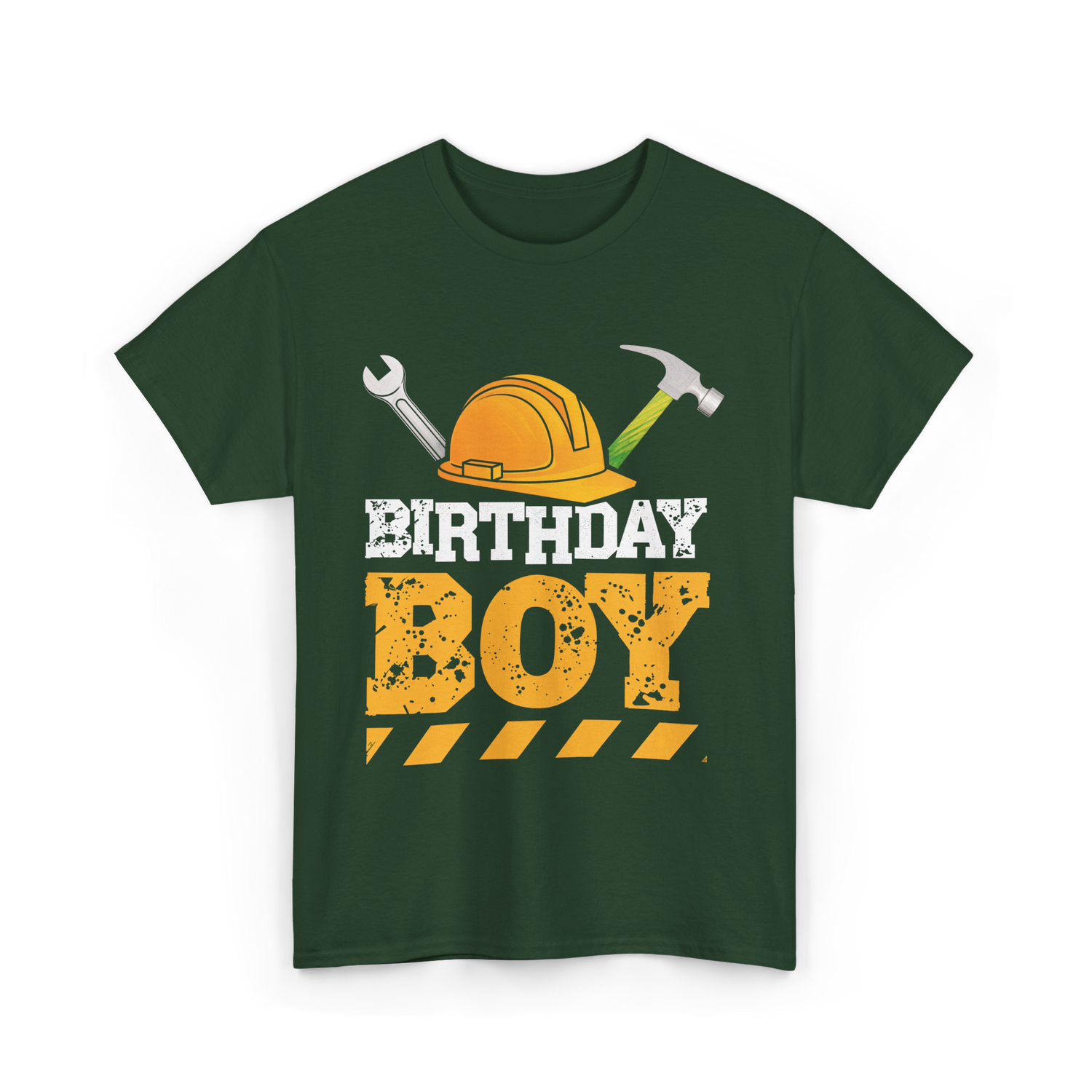 Birthday Boy Construction Birthday T-Shirt - Forest Green