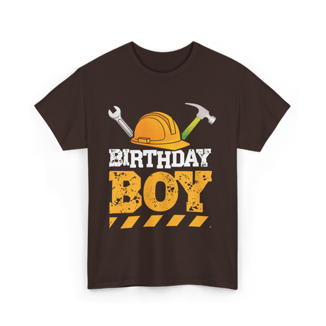 Birthday Boy Construction Birthday T-Shirt - Dark Chocolate