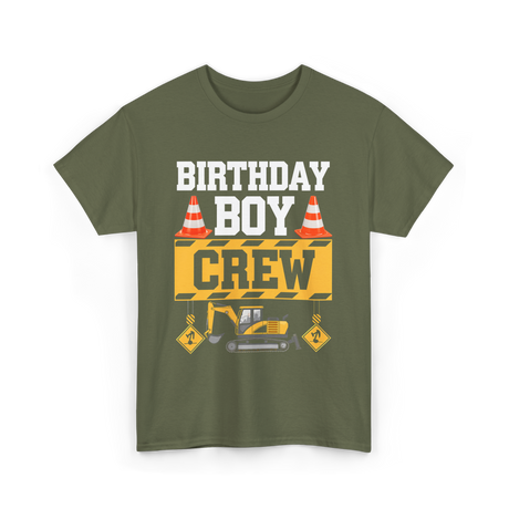Birthday Boy Crew Construction T-Shirt - Military Green