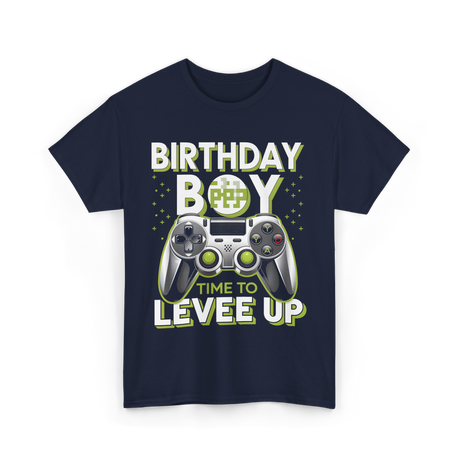 Birthday Boy Level Up Gamer T-Shirt - Navy