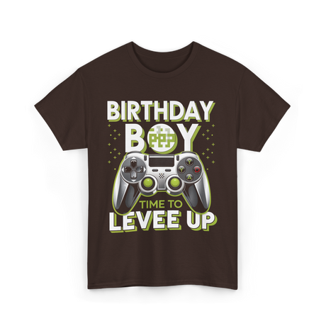 Birthday Boy Level Up Gamer T-Shirt - Dark Chocolate