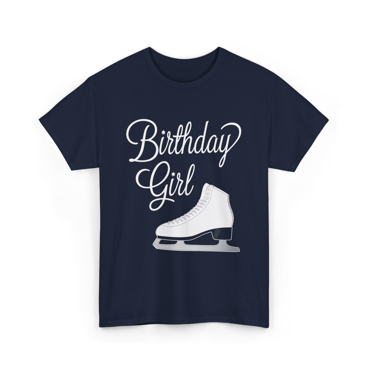 Birthday Girl Ice Skating T-Shirt - Navy