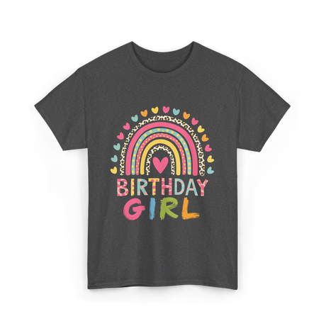 Birthday Girl Rainbow Celebration T-Shirt - Dark Heather