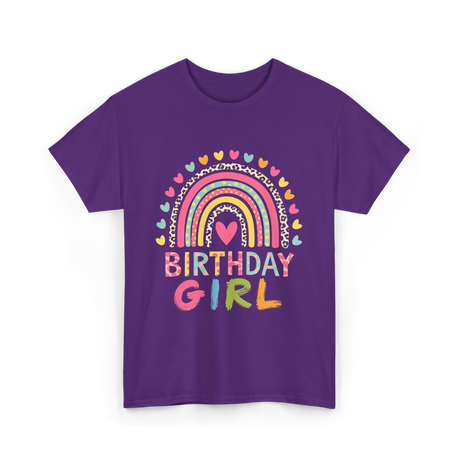 Birthday Girl Rainbow Celebration T-Shirt - Purple