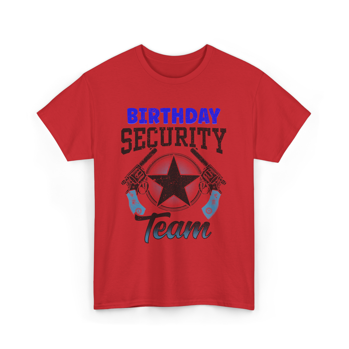 Birthday Team Security Guard T-Shirt - Red