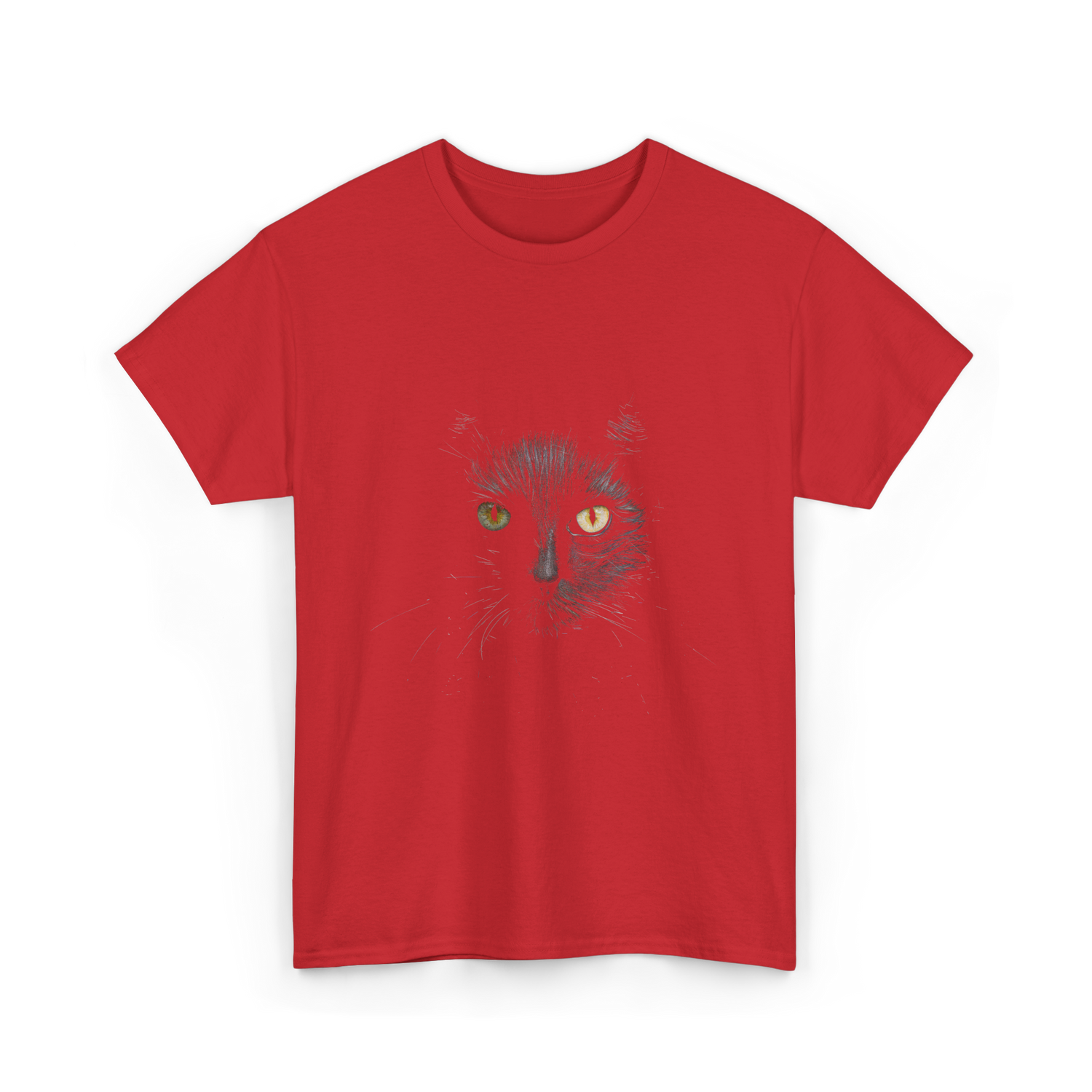 Black Cat Cat Lover T-Shirt - Red