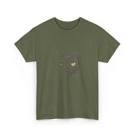Black Cat Cat Lover T-Shirt - Military Green
