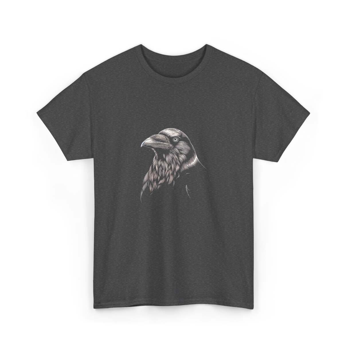 Black Raven Artwork Raven T-Shirt - Dark Heather
