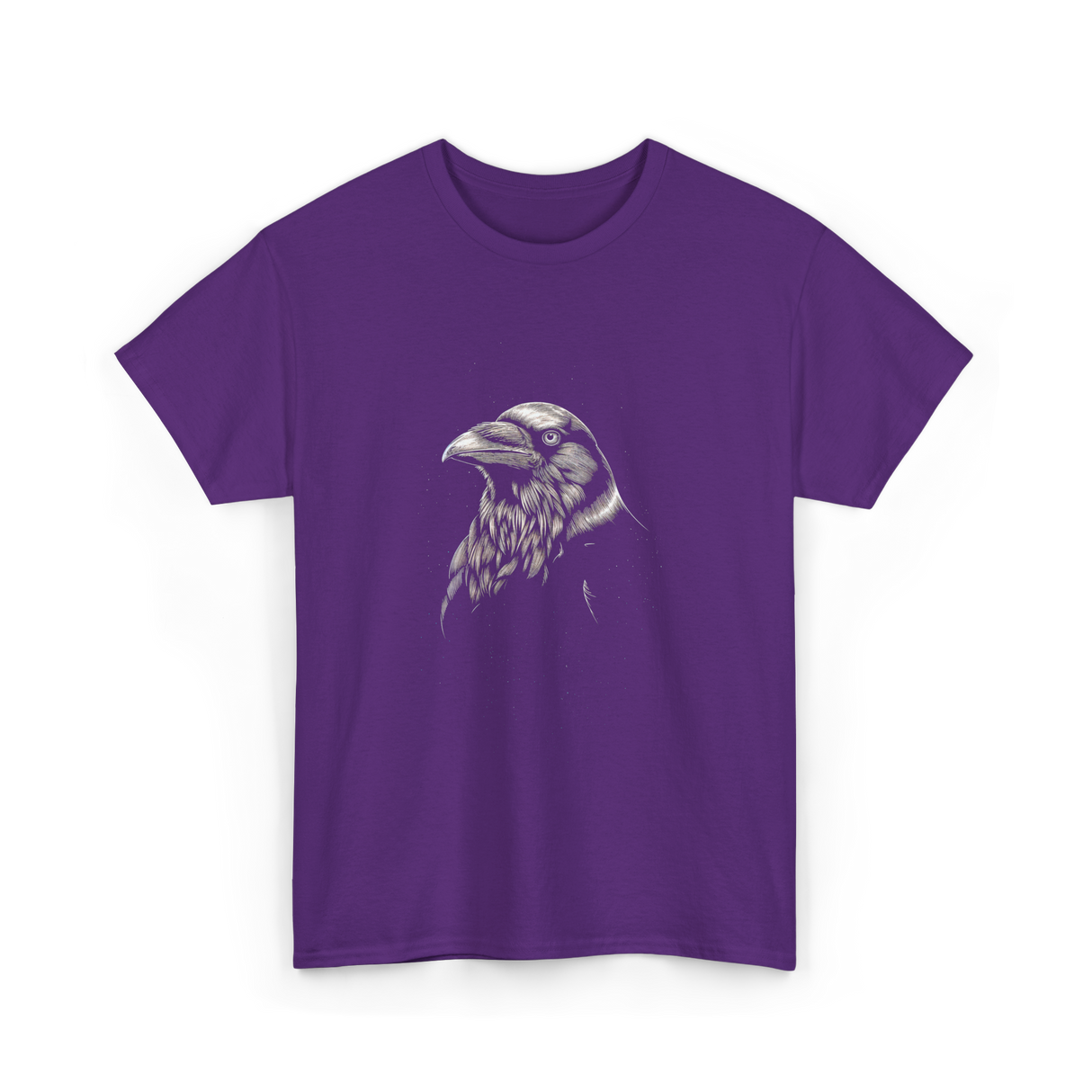 Black Raven Artwork Raven T-Shirt - Purple