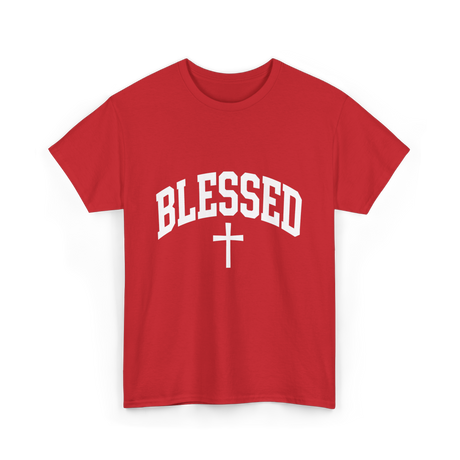Blessed Cross Faith Christian T-Shirt - Red
