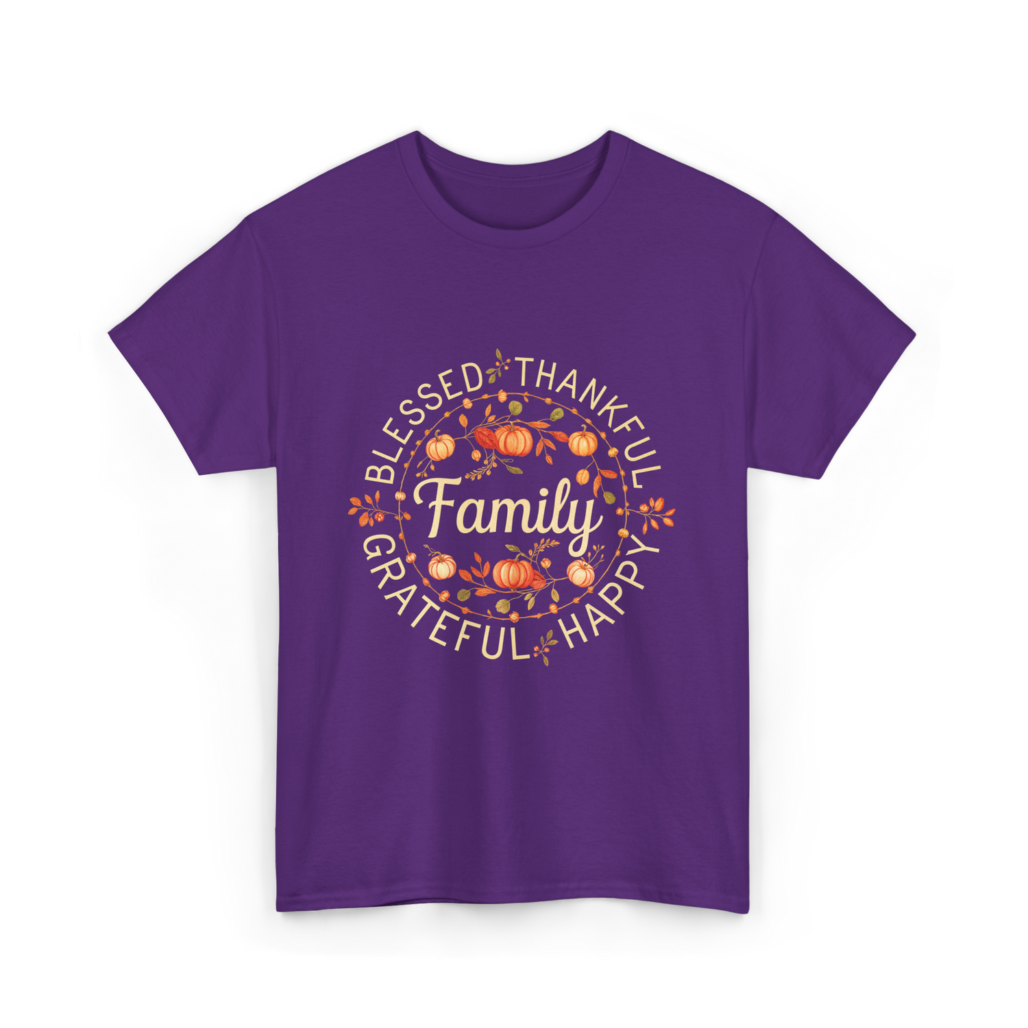 Blessed Thankful Family Grateful T-Shirt - Purple