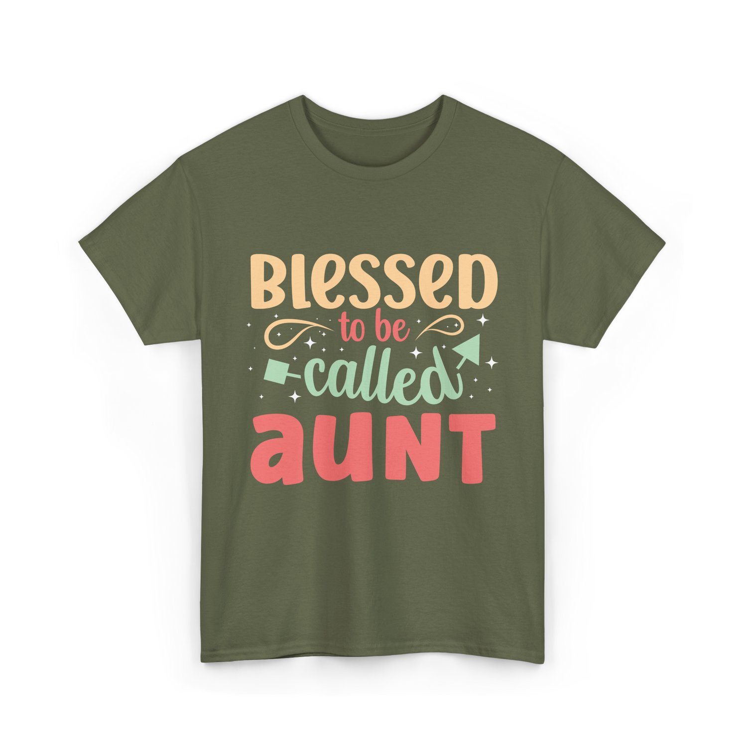 Blessed to be Called Aunt T-Shirt - Military Green