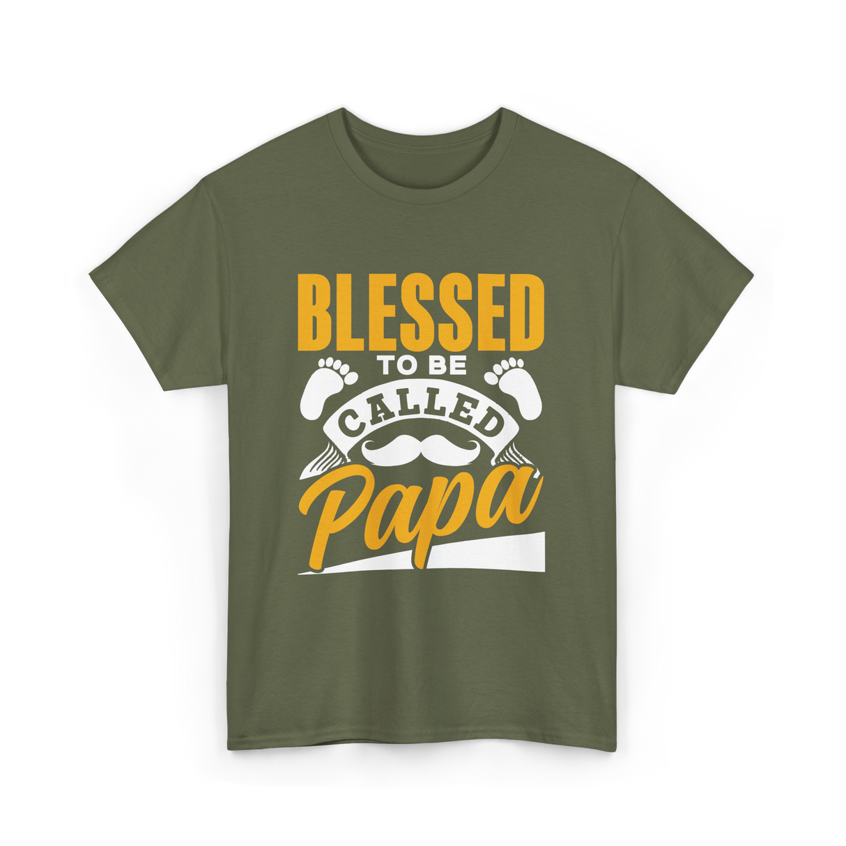 Blessed To Be Called Papa Dad T-Shirt - Military Green