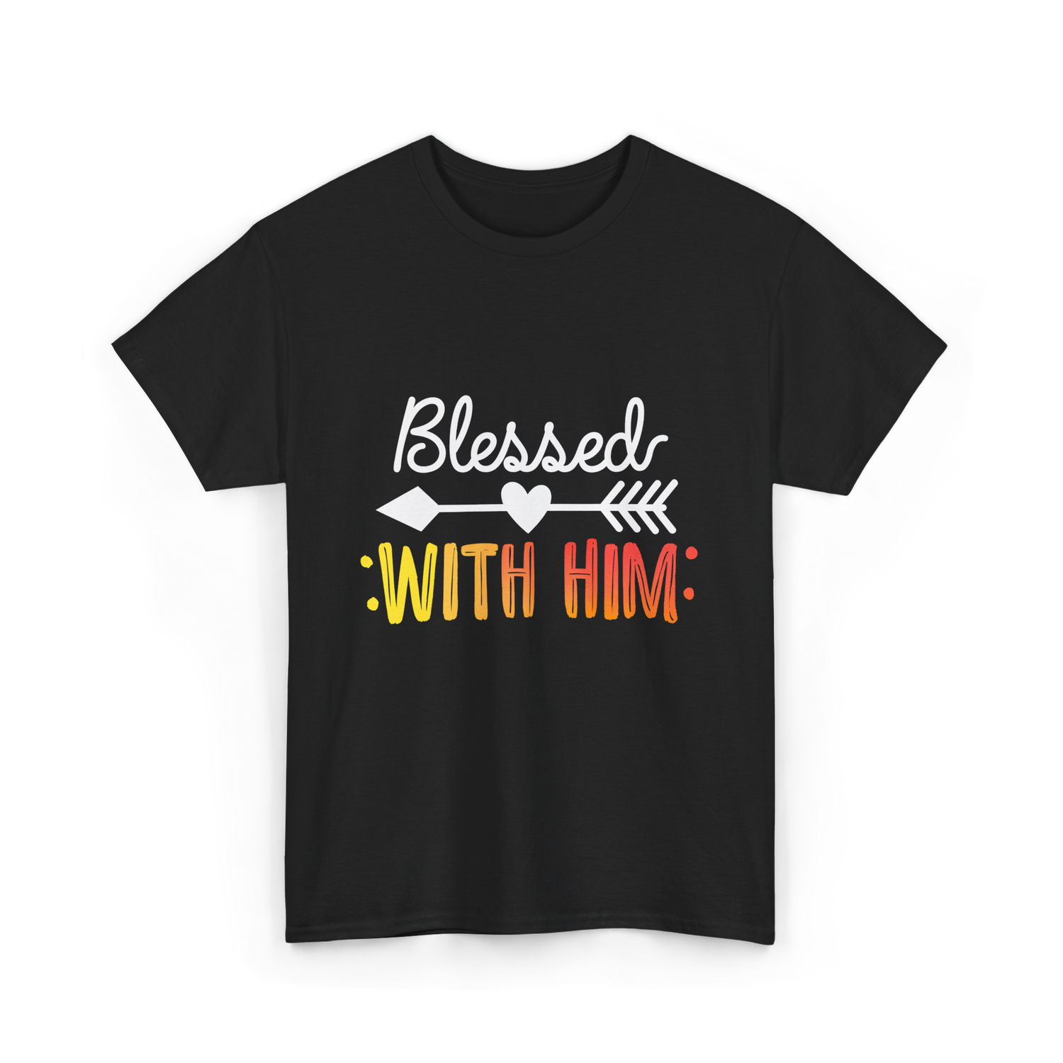 Blessed With Him Couples Love T-Shirt - Black
