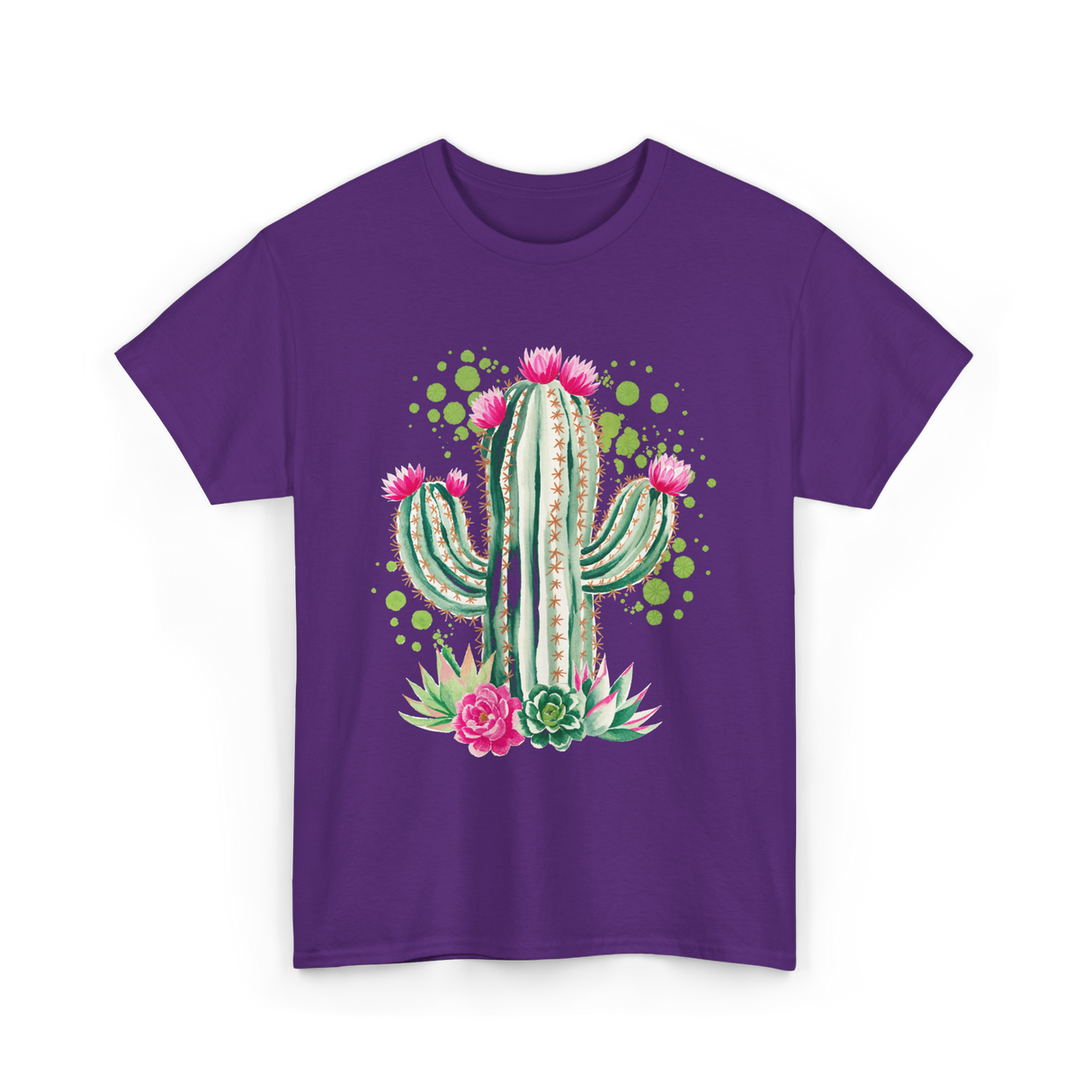Blooming Cactus Flowers Cacti T-Shirt - Purple