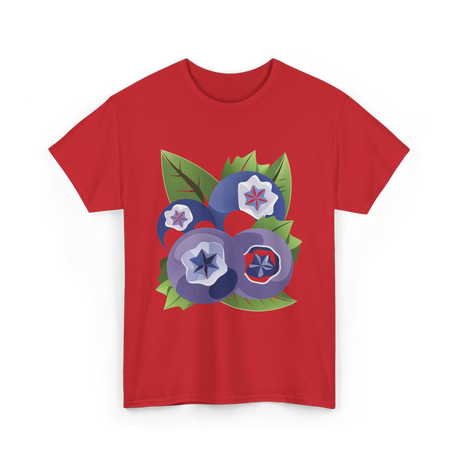 Blueberry Fruit Blueberries Berry T-Shirt - Red