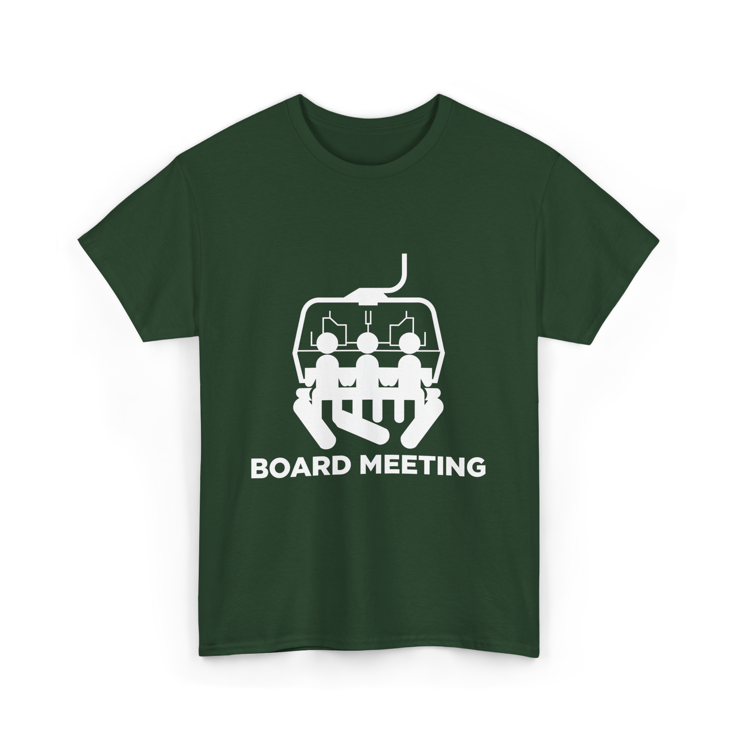 Board Meeting Snowboarding Skiing T-Shirt - Forest Green