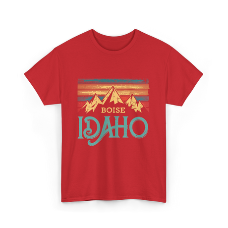 Boise Idaho Mountains Vintage T-Shirt - Red