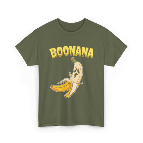 Boonana Banana Halloween Ghost T-Shirt - Military Green