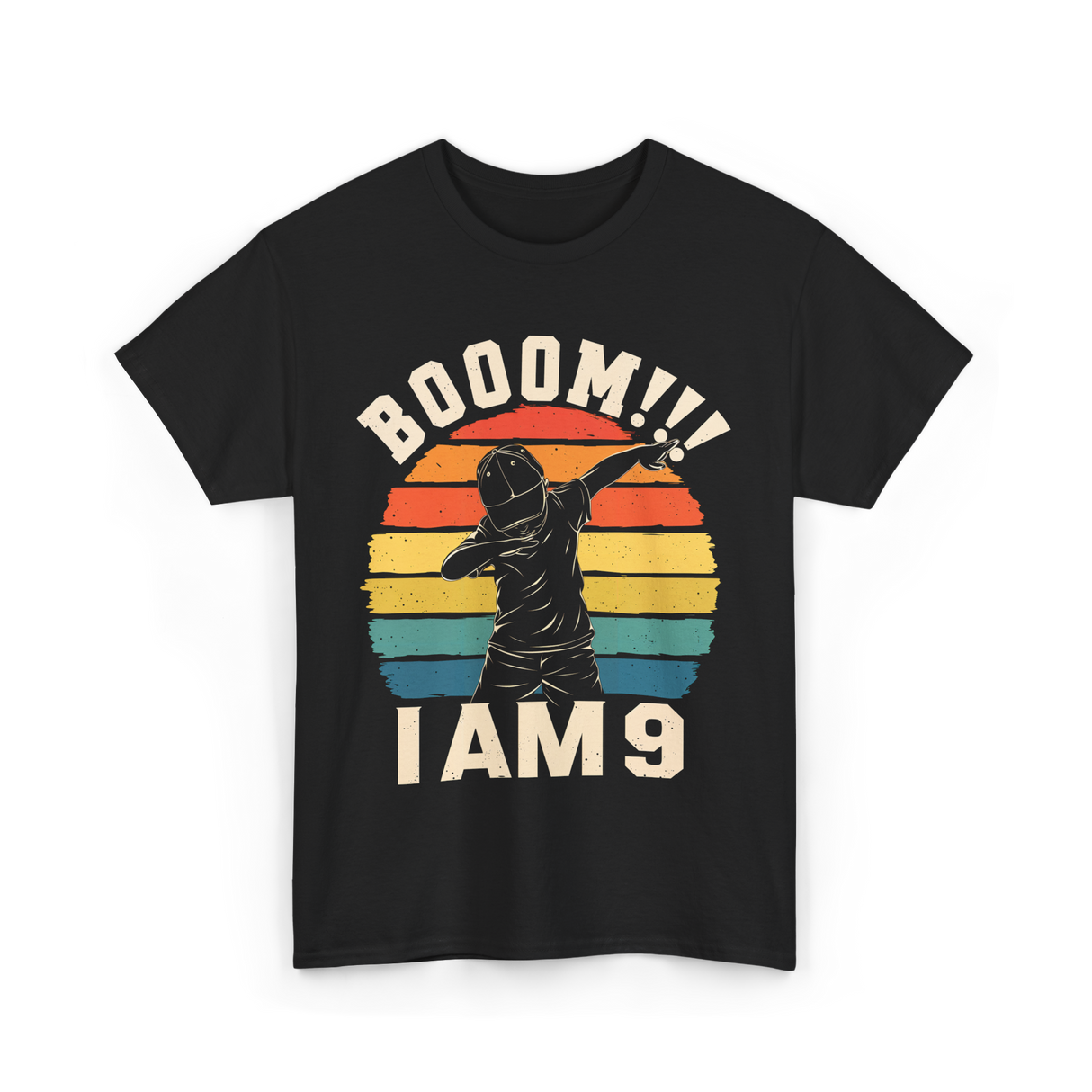 Booom 9 Birthday T-Shirt - Black