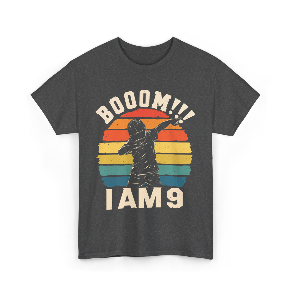 Booom 9 Birthday T-Shirt - Dark Heather