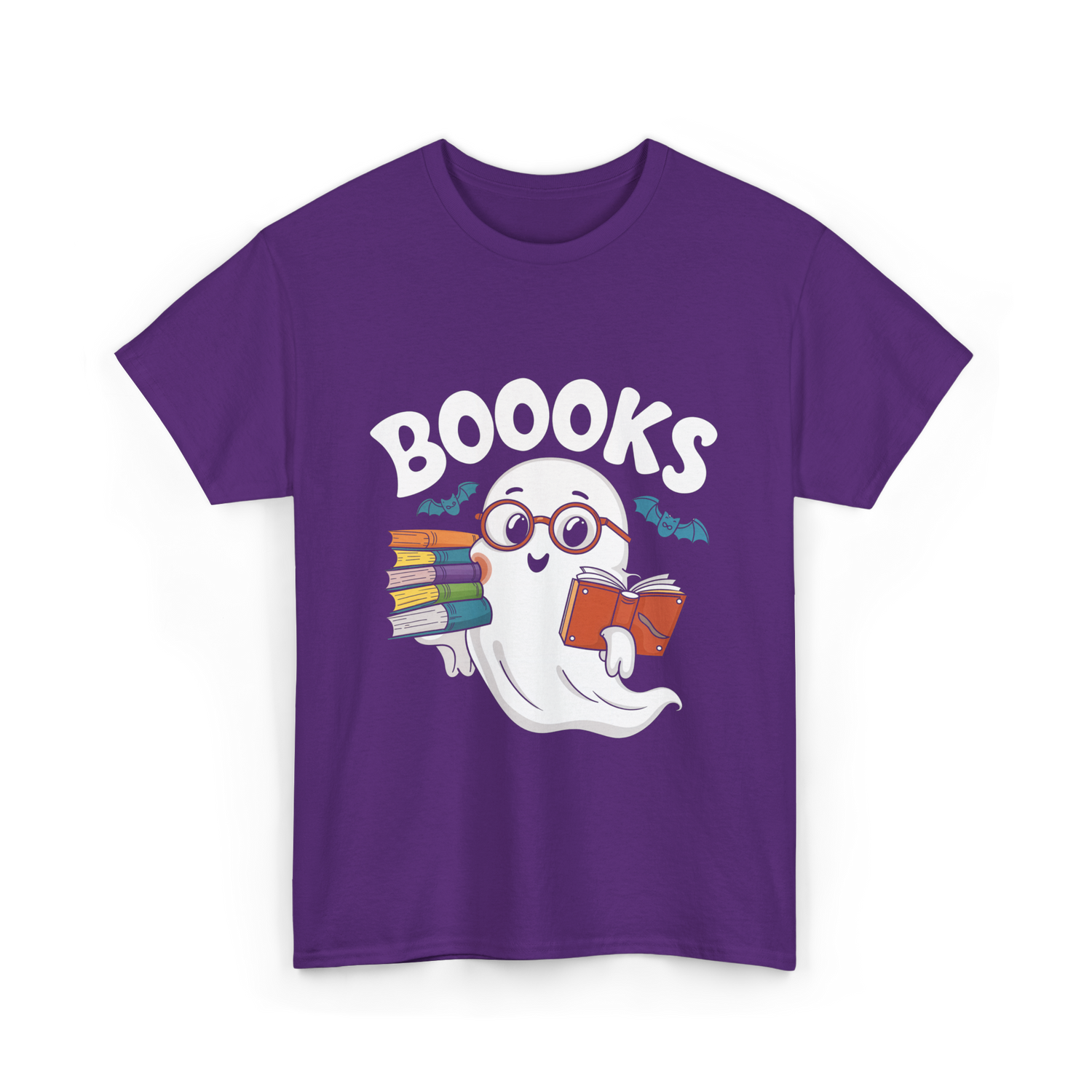 Booooks Ghost Reader T-Shirt - Purple