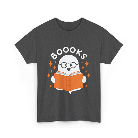 Booooks Ghost Reading T-Shirt - Dark Heather