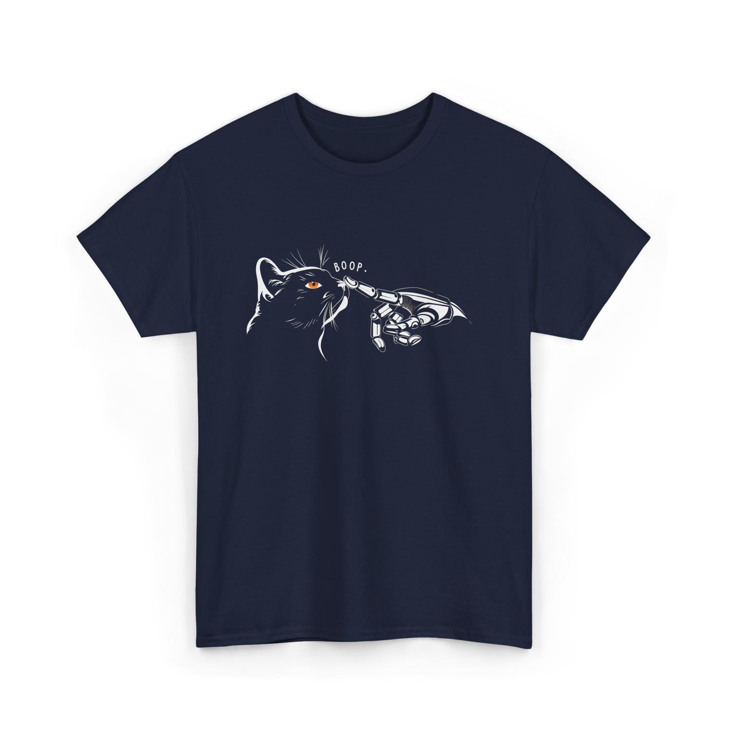 Boop Black Cat Feline T-Shirt - Navy