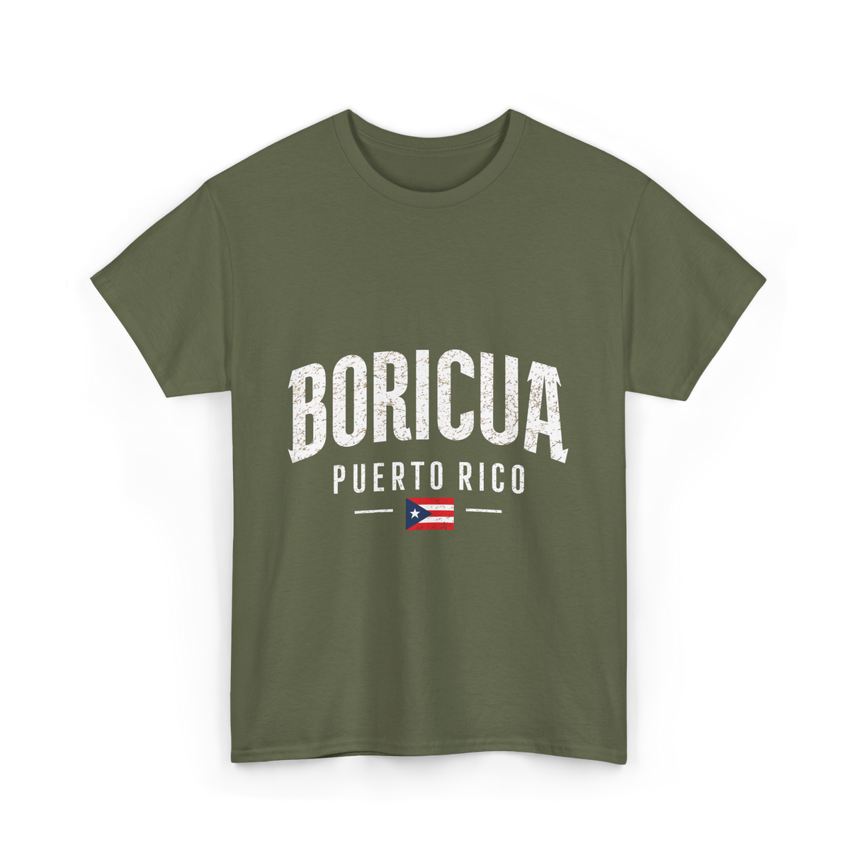 Boricua Puerto Rico Pride T-Shirt - Military Green