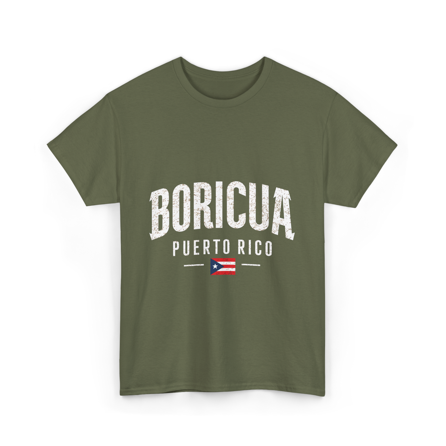 Boricua Puerto Rico Pride T-Shirt - Military Green