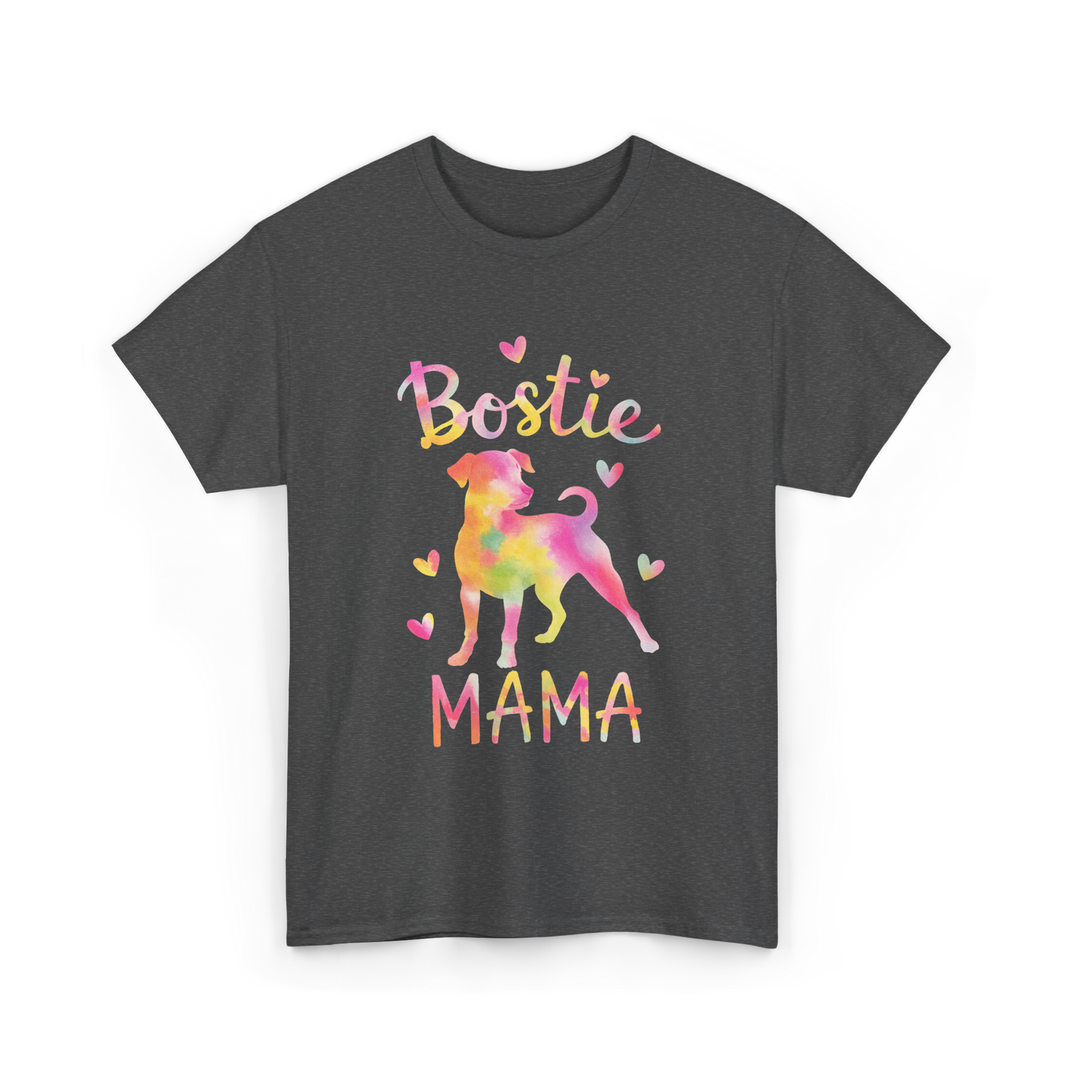 Bostie Mama Dog Mom T-Shirt - Dark Heather