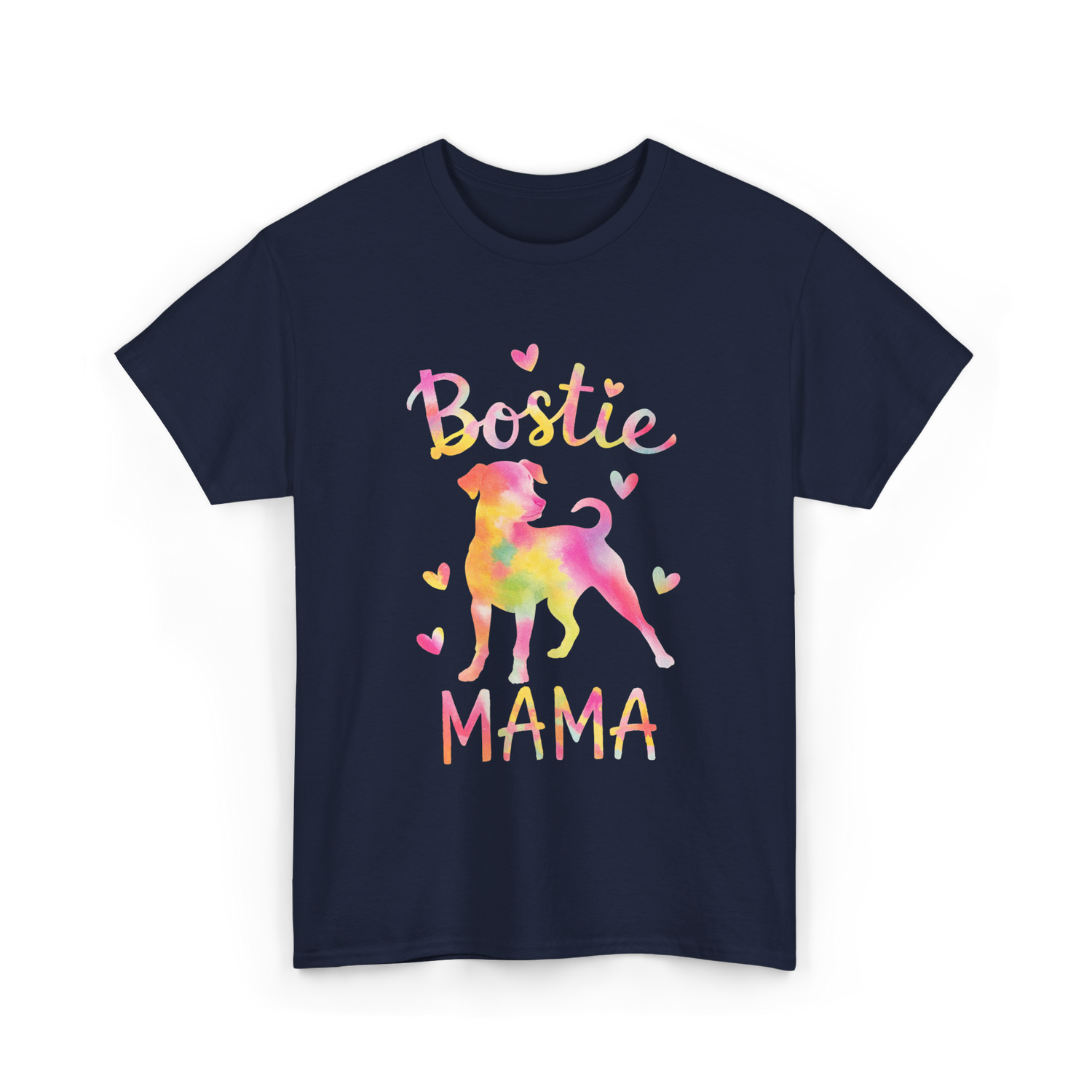 Bostie Mama Dog Mom T-Shirt - Navy