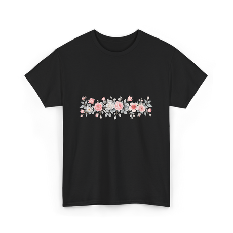 Botanical Flower Gardener Floral T-Shirt - Black
