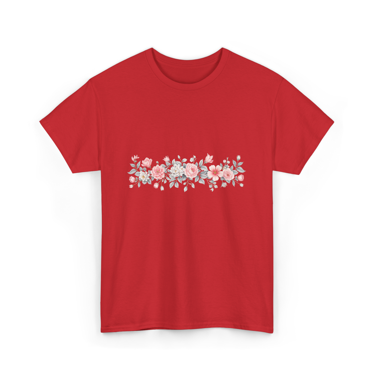 Botanical Flower Gardener Floral T-Shirt - Red