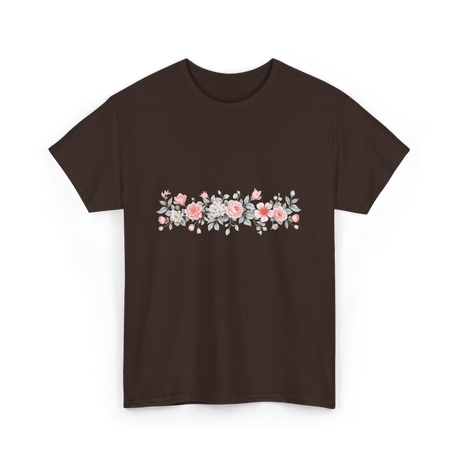 Botanical Flower Gardener Floral T-Shirt - Dark Chocolate