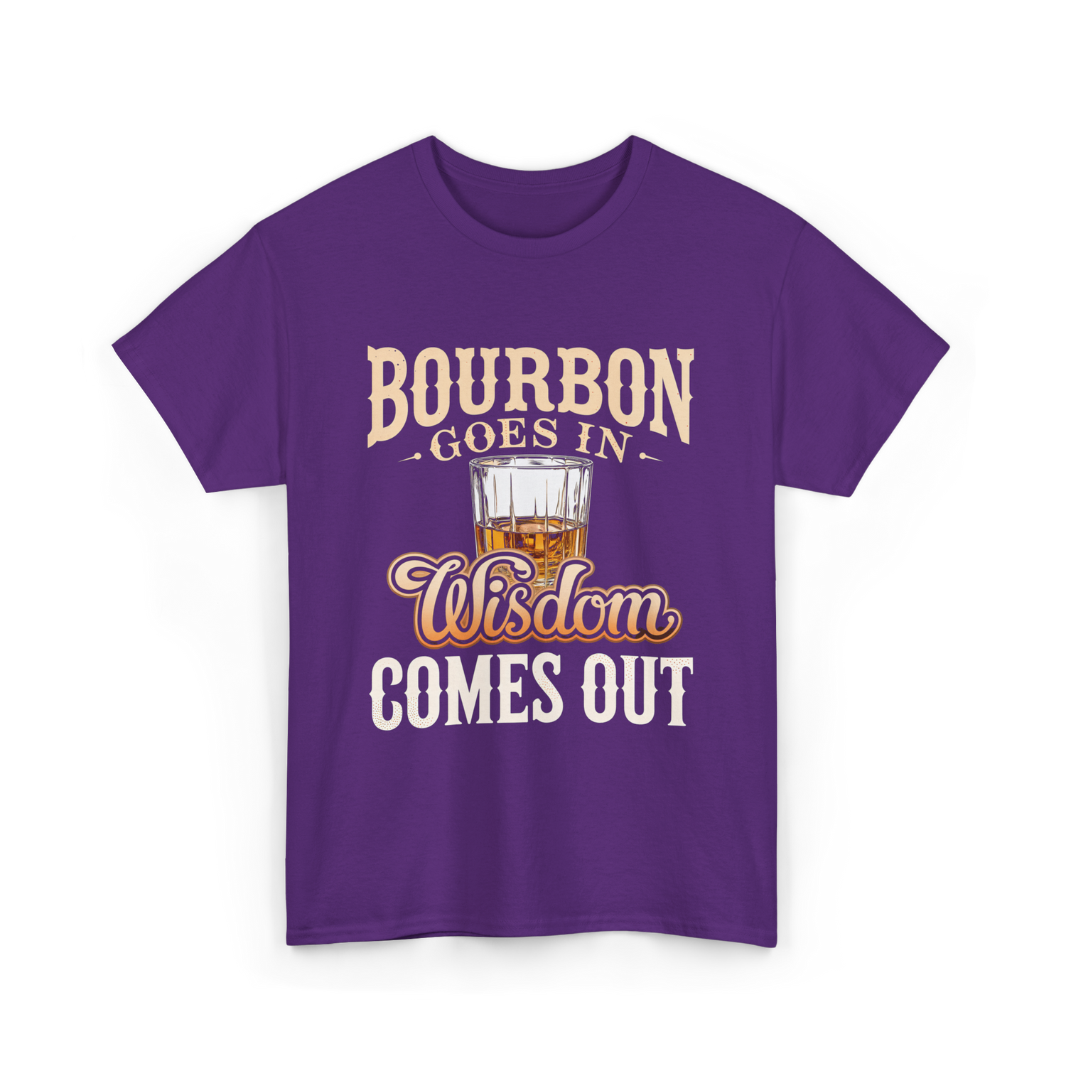 Bourbon Goes In Wisdom T-Shirt - Purple