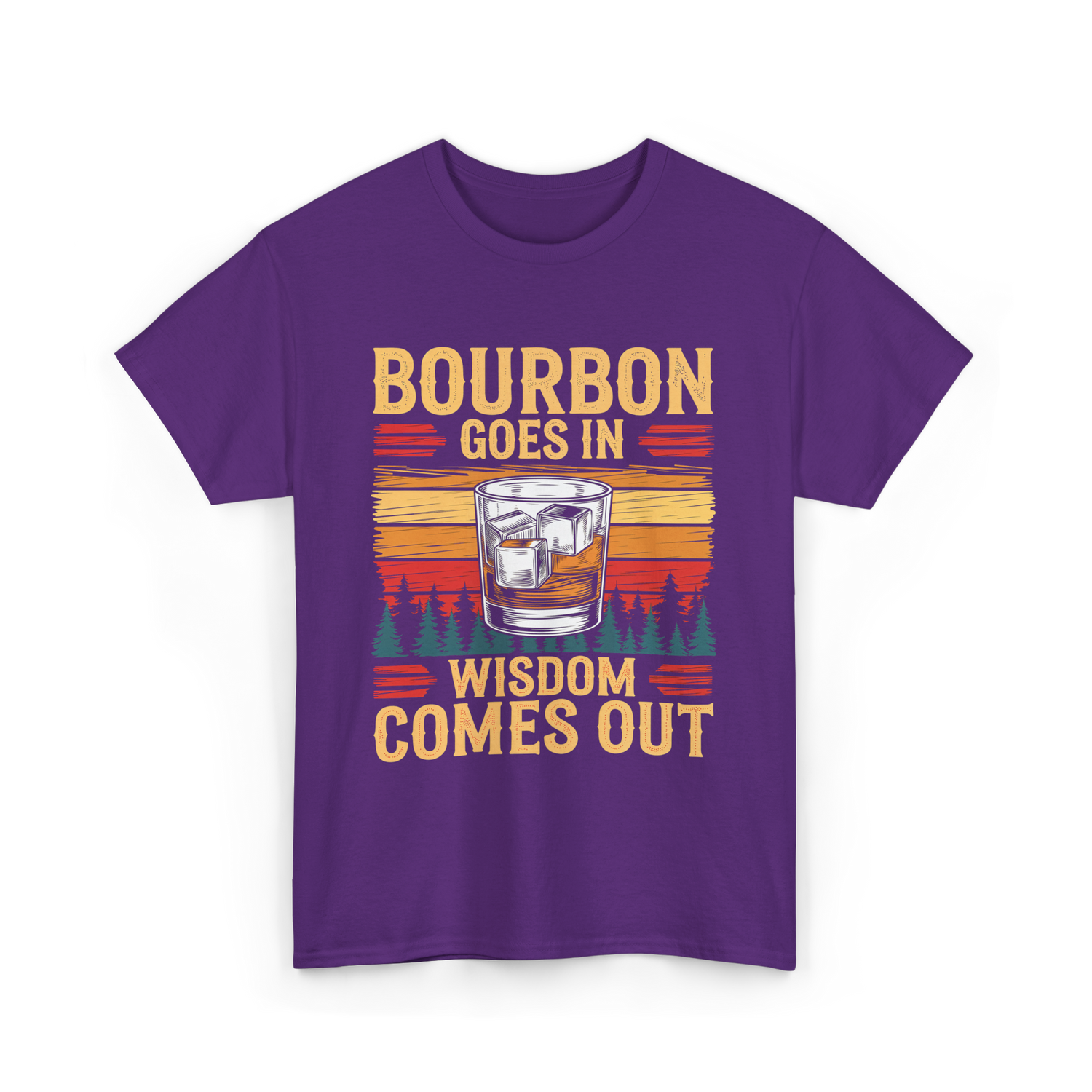 Bourbon Goes In Wisdom T-Shirt - Purple