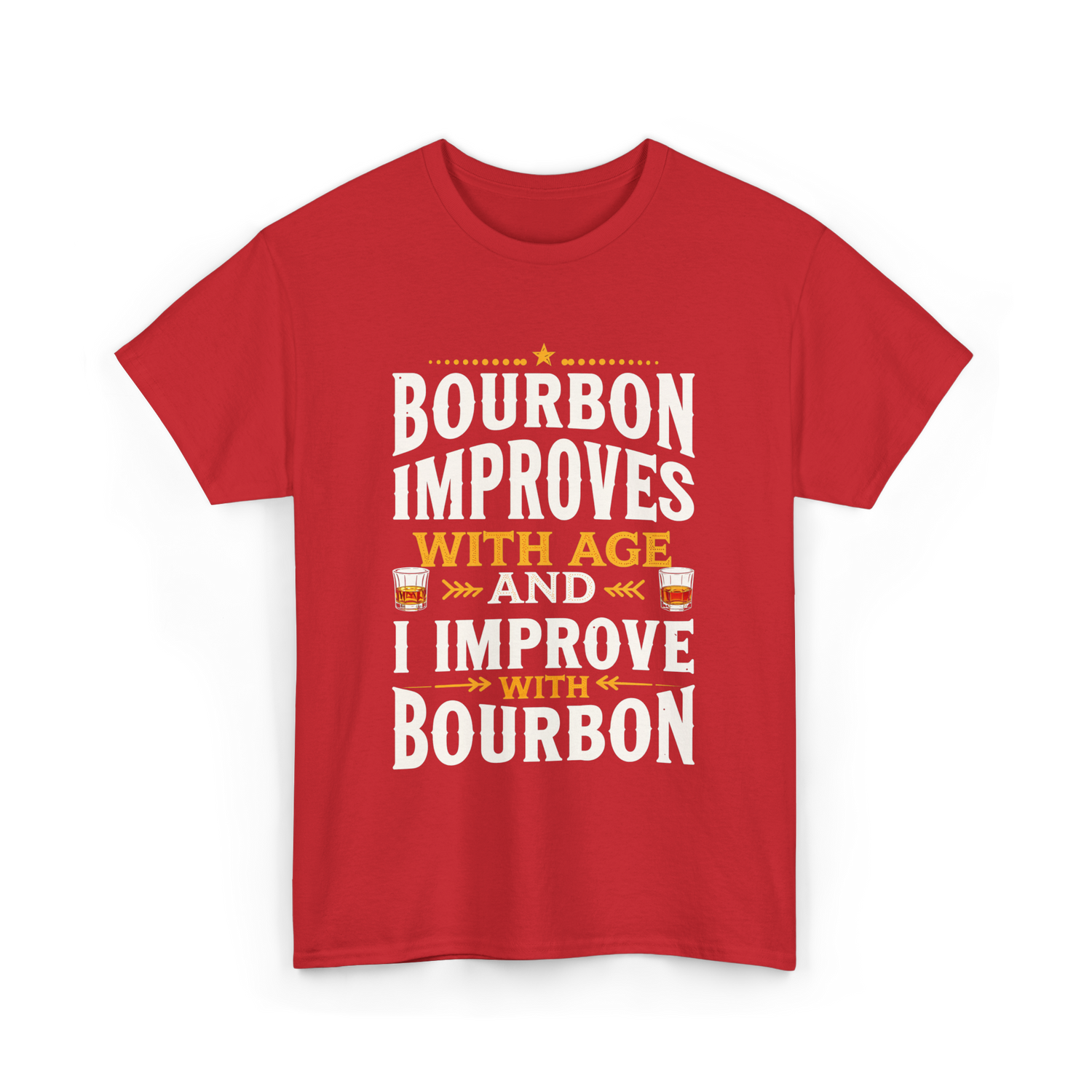 Bourbon Improves With Age Bourbon T-Shirt - Red