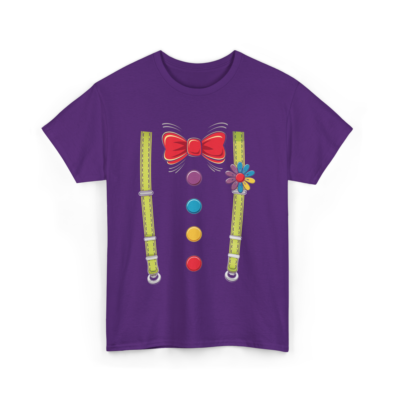 Bow Tie Suspenders Clown T-Shirt - Purple