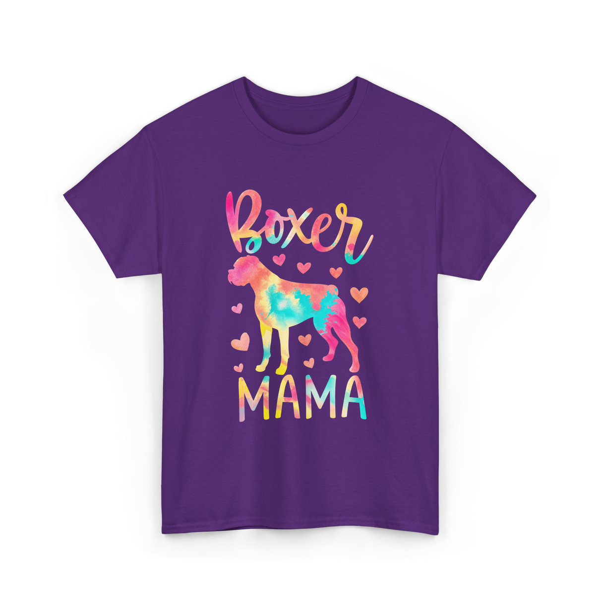 Boxer Mama Colorful Boxer Dog Mom T-Shirt - Purple