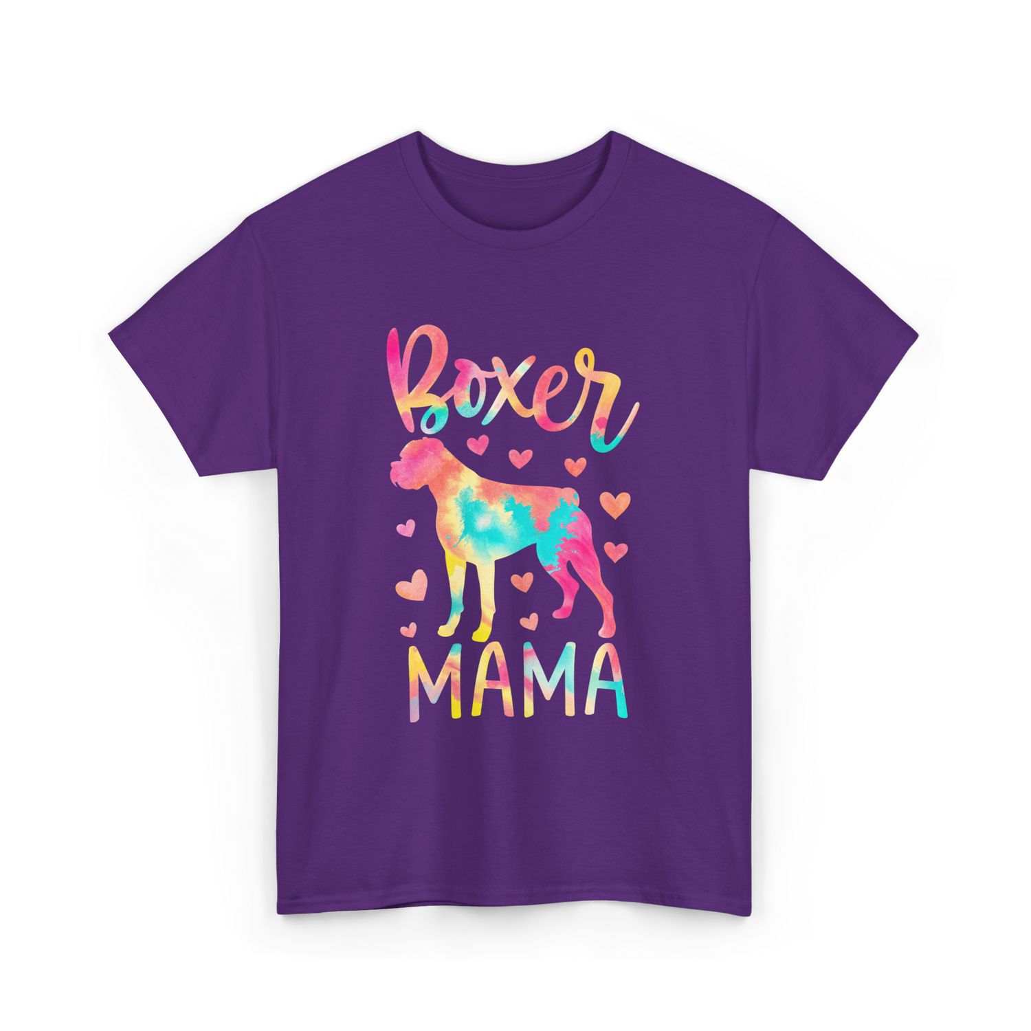 Boxer Mama Colorful Boxer Dog Mom T-Shirt - Purple