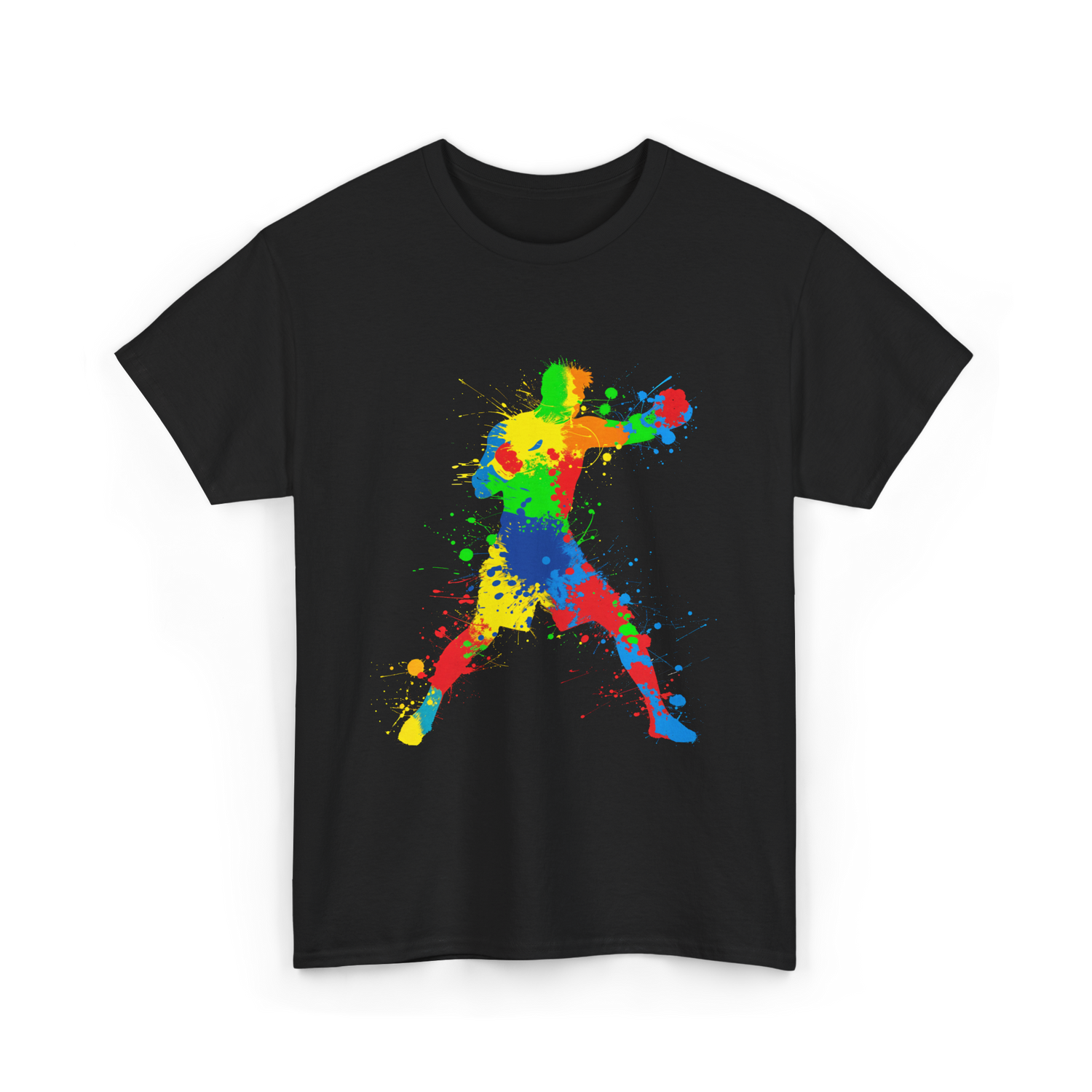 Boxing Colorful Fighter Boxing T-Shirt - Black