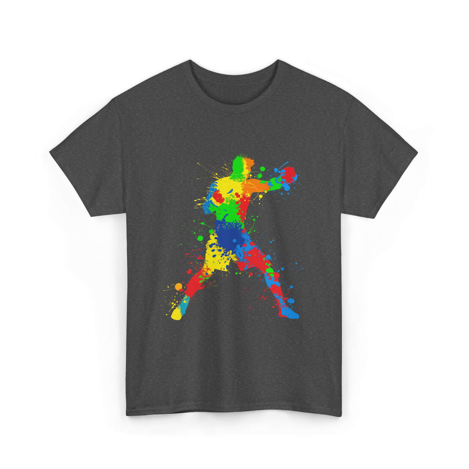 Boxing Colorful Fighter Boxing T-Shirt - Dark Heather