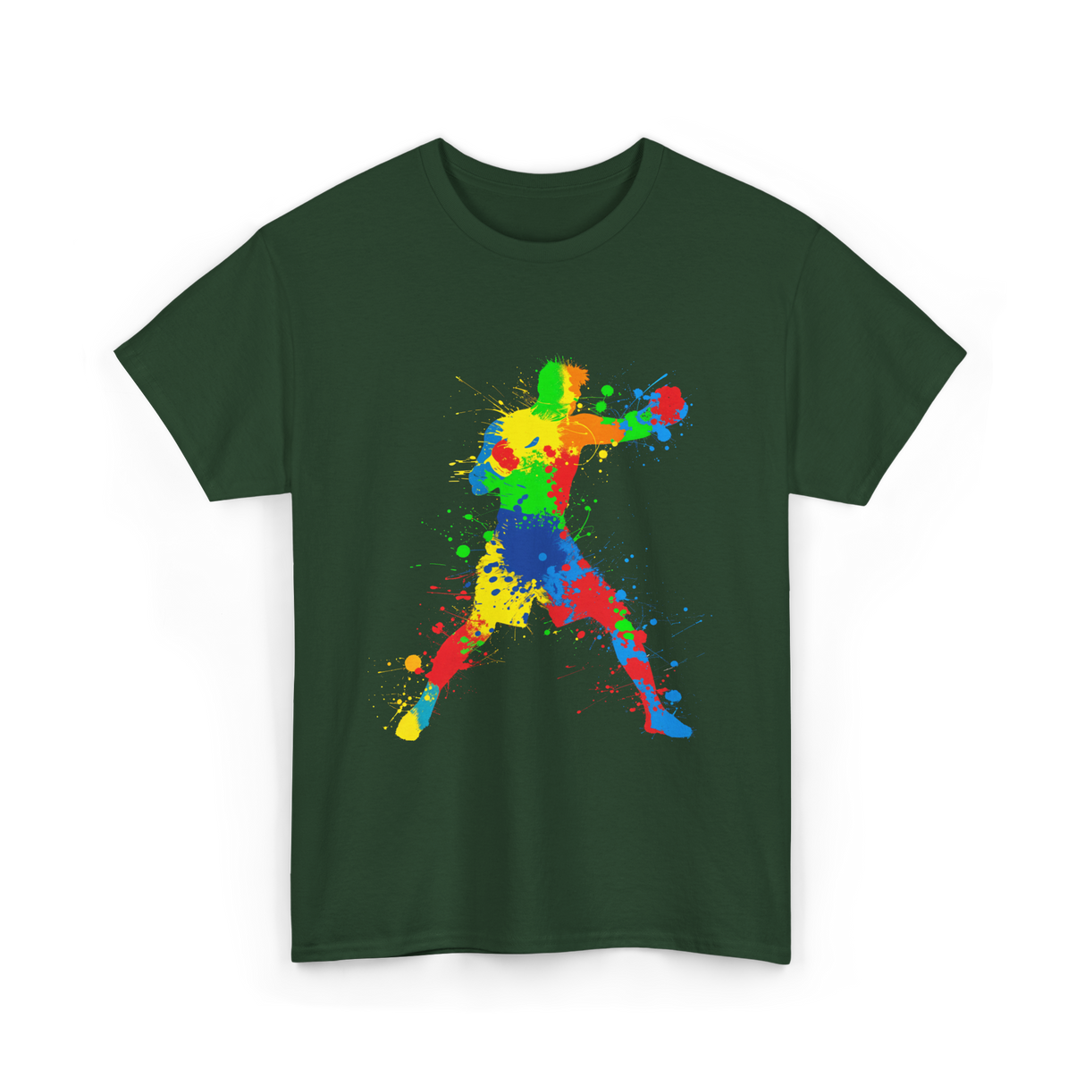 Boxing Colorful Fighter Boxing T-Shirt - Forest Green