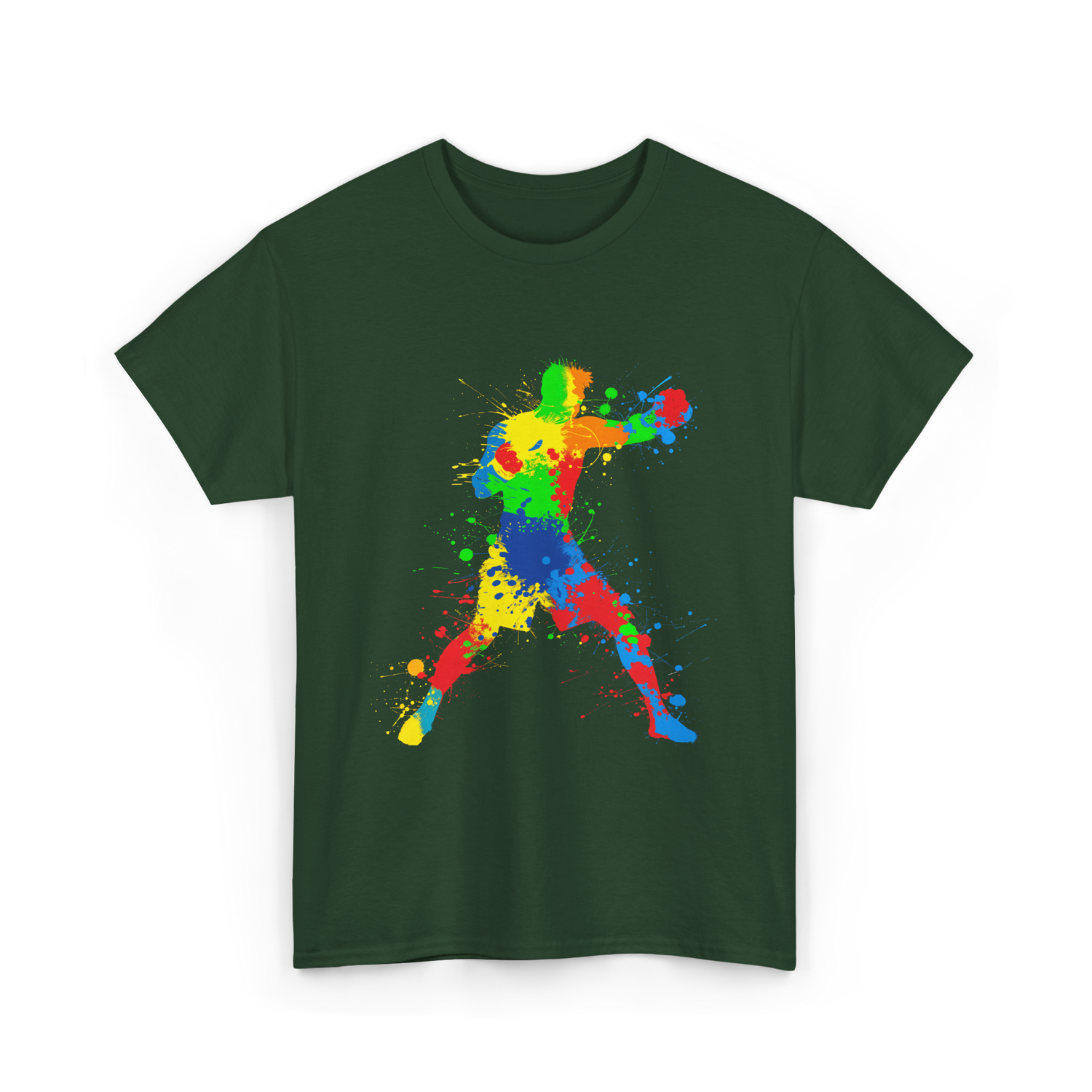 Boxing Colorful Fighter Boxing T-Shirt - Forest Green
